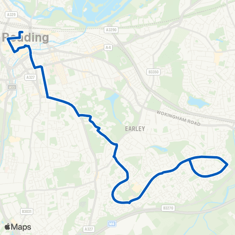 Reading Buses Marefield - St Marys Butts map