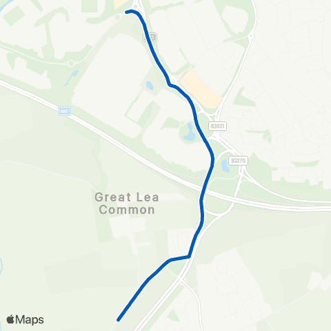 Reading Buses Mereoak Lane / P&R - Reading Stadium map