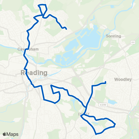 Reading Buses Devon Drive - Bulmershe Sports Centre map