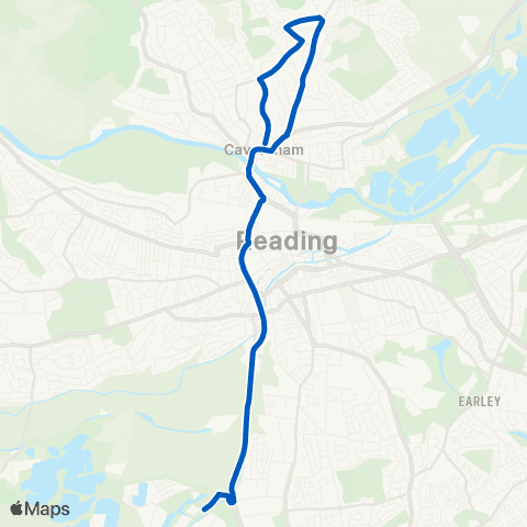Reading Buses Reading Stadium Bus Pk - Caversham Library map