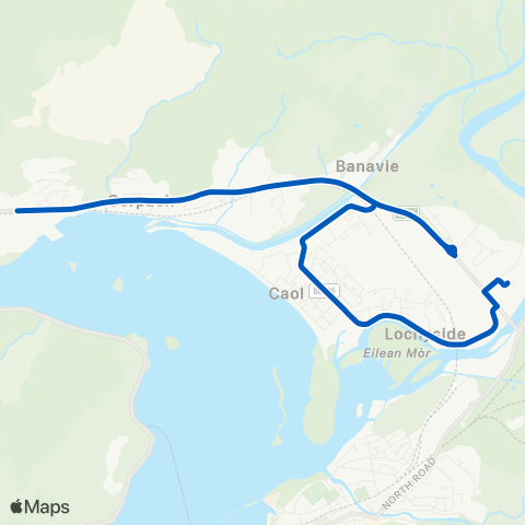Shiel Buses Lochaber HS - Paper Mill map