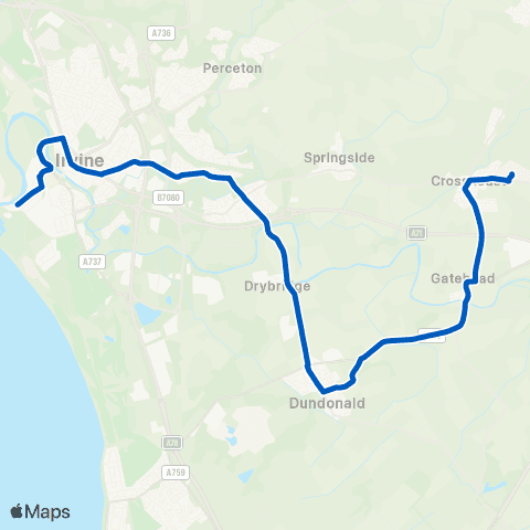 Shuttle Buses Slipway - Crosshouse Hospital map