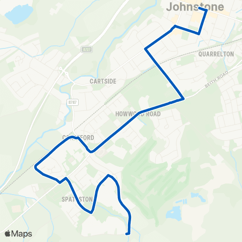 Shuttle Buses Houston Square - Auchengreoch Road map