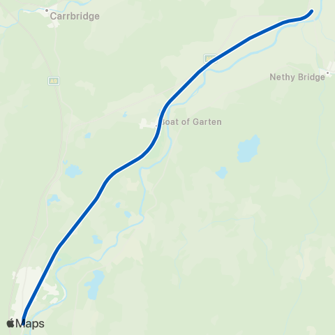 Strathspey Steam Railway Broomhill (Strathspey Railway) - Aviemore (Strathspey Railway) map