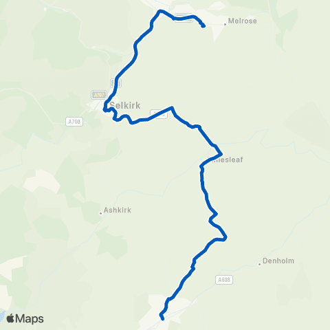Scottish Borders Council Mart St Bus Stance - Borders General Hosp Entrance map