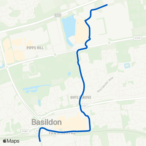 NIBSbuses Ashdon Way - Janus House map
