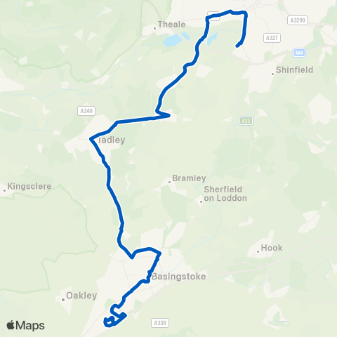 Newbury & District Reading Stadium Bus Park - Danebury Road map