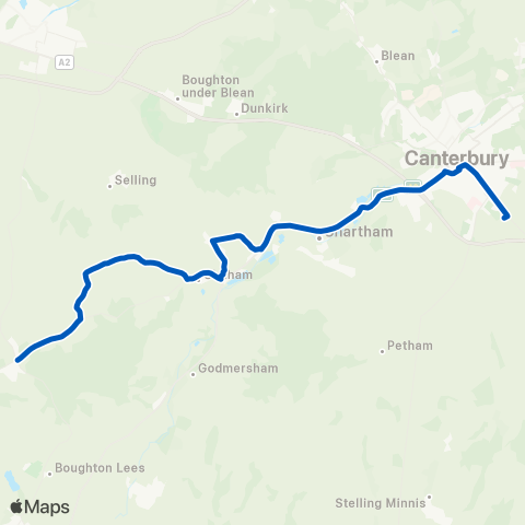 Regent Coaches The Stag - Canterbury E Railway Station map