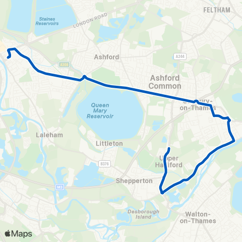Reptons Coaches Halliford Close - Elmsleigh Bus Station map