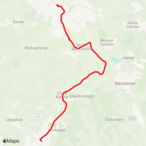 Redline Aylesbury Bus Sta - High Wycombe Busstn map