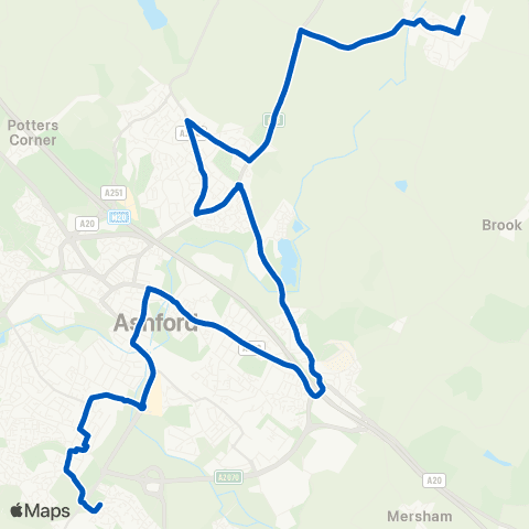 R & J Coaches Tesco Park Farm - Wye Free School map