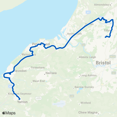 The Big Lemon Yatton Station - Southmead Hospital map