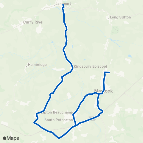 Vickery's Coaches Huish Episcopi School - Highway Farm map