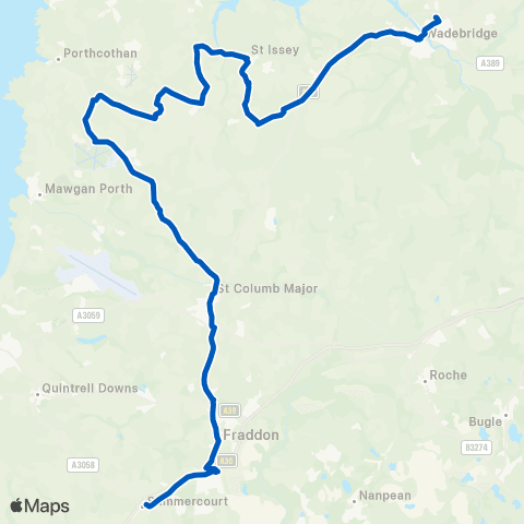 Travel Cornwall Wadebridge Sch Bodieve Rd Ent - Beaconside map