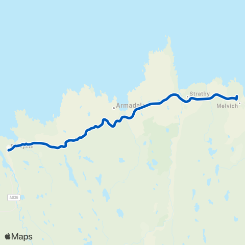The Durness Bus Shebster Road End - Farr High School map
