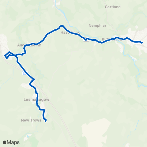 Whitelaw Coaches Leshmahagow Ind Estate - Bus Station map