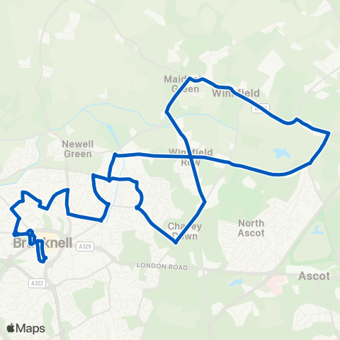 Thames Valley Buses  map