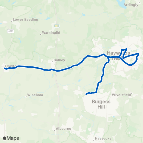 Sussex Coaches Village Hall - St Paul's Catholic Coll map