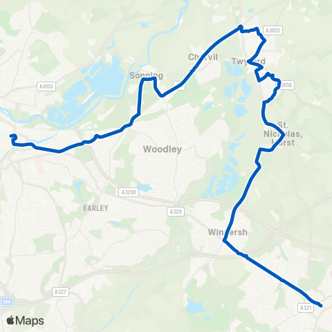 Thames Valley Buses  map