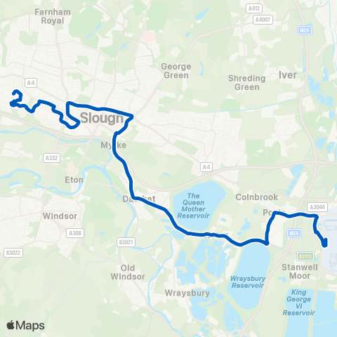 Thames Valley Buses  map