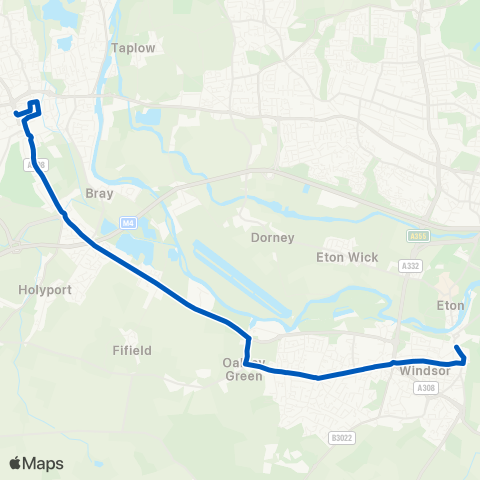Thames Valley Buses  map