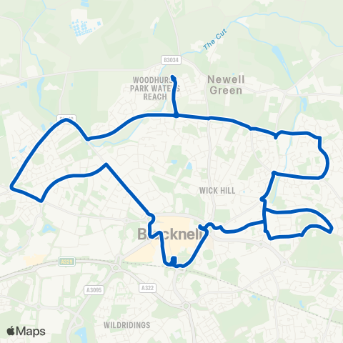 Thames Valley Buses  map