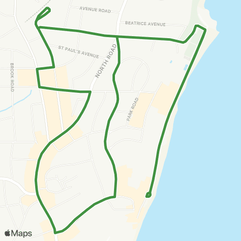 Southern Vectis Shanklin Bus Sta - Shanklin Railway Sta map