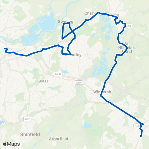 Thames Valley Buses  map