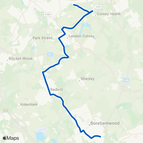 Sullivan Buses Monkswood Gdns - Nicholas Breakspear Sch Grounds map