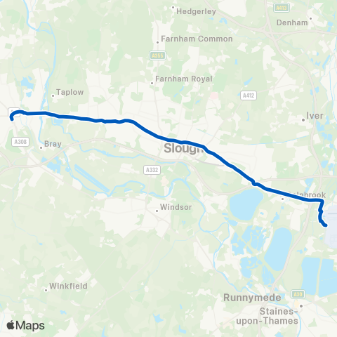 Thames Valley Buses  map