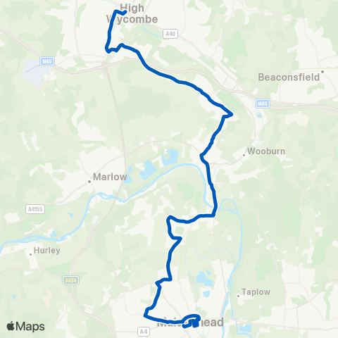 Thames Valley Buses  map