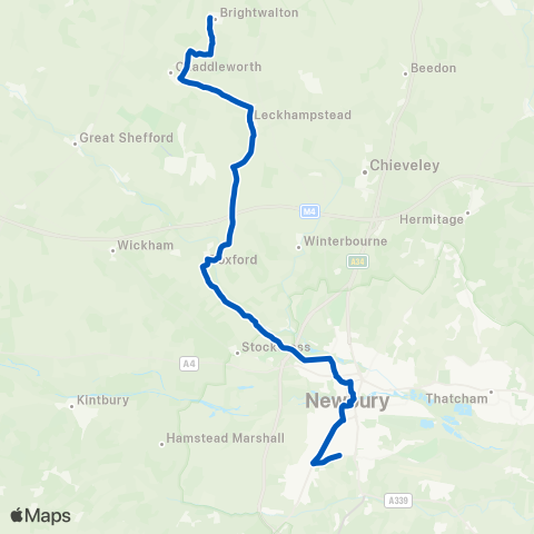West Berkshire Council Transport Services Newbury Wharf - Brightwalton Village Hall map