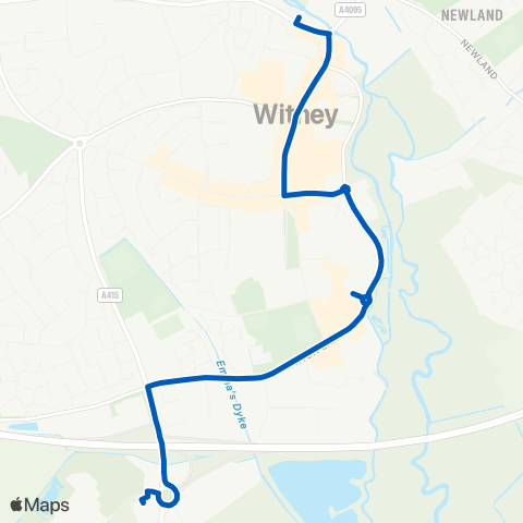 West Oxfordshire Community Transport Riverside Gardens - Lidl map