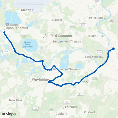 White Bus Services Elmsleigh Bus Sta - Cromwell Rd Bus Sta map