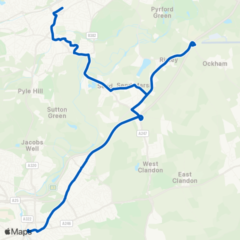 White Bus Services Woking Railway Sta - Friary Bus Sta map