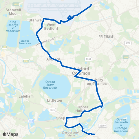 White Bus Services Hatton Cross Station - The Bear map