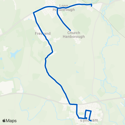 West Oxfordshire Community Transport Eynsham Church - Station Forecourt map