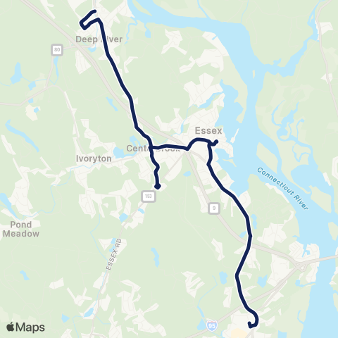 River Valley Transit Old Saybrook - Chester map