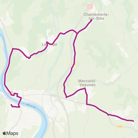 Arche Agglo le Bus Navette Marchés Chantemerle - Tain - Tournon map