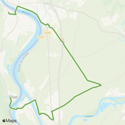 Arche Agglo le Bus Navette Marchés Glun - Tain - Tournon map