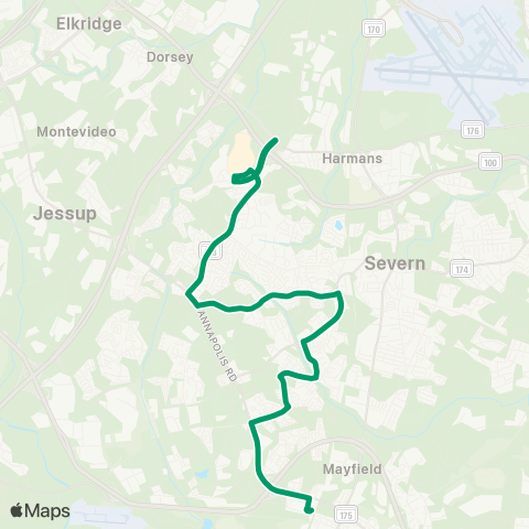 Anne Arundel County Transportation Arundel Mills - Odenton map