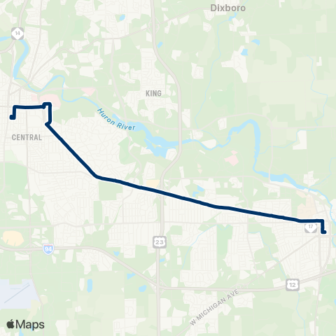 TheRide Washtenaw map