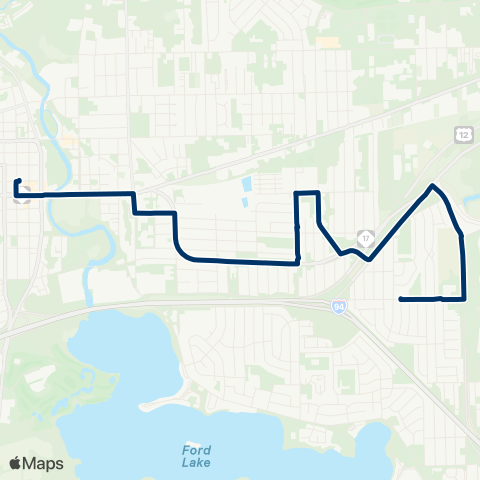 TheRide Ecorse - Tyler map