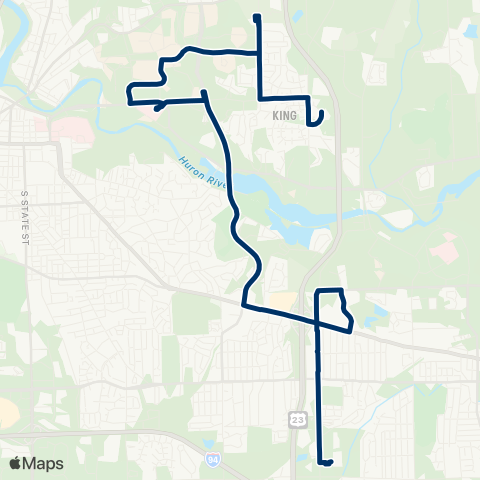 TheRide Carpenter - Huron Pkwy map