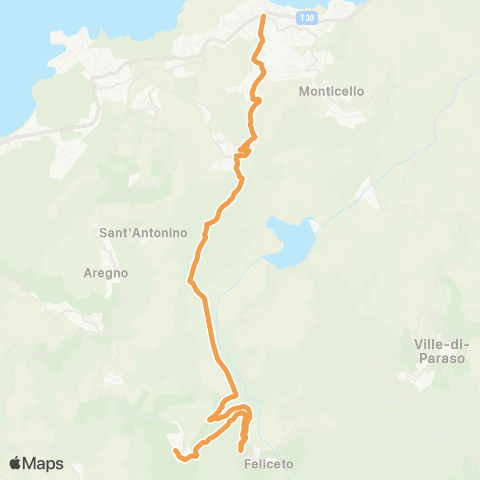 A Balanina Île Rousse-Nessa-Felicetu-Muro map