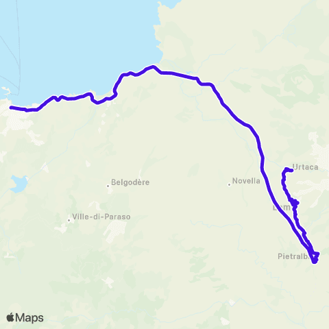 A Balanina Île Rousse-Pietralba-Lama-Urtaca map