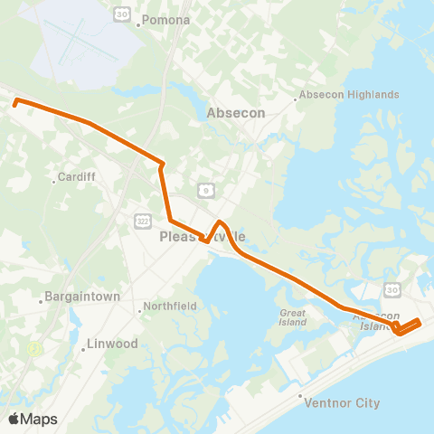 SJTA Atlantic Cty Community Express Shuttle map