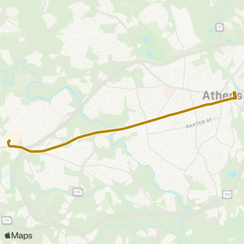 Athens Clarke County Transit Georgia Square Mall map