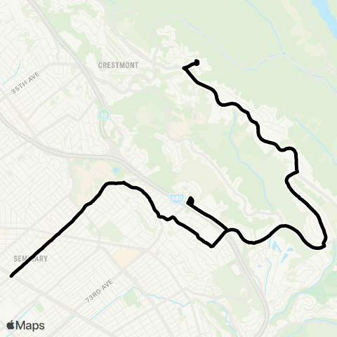 AC Transit Skyline High - Seminary map