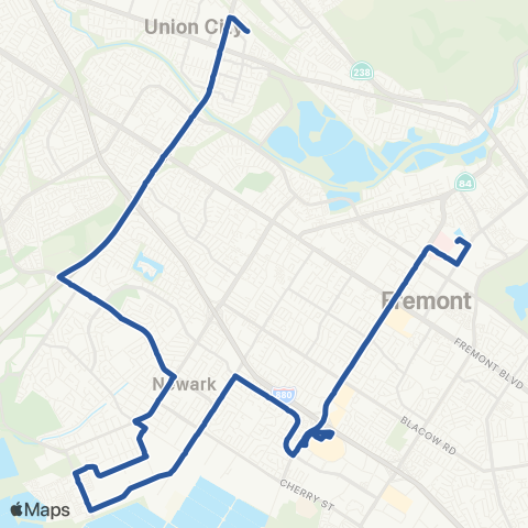 AC Transit Decoto - Newark Boulevard - Mowry map